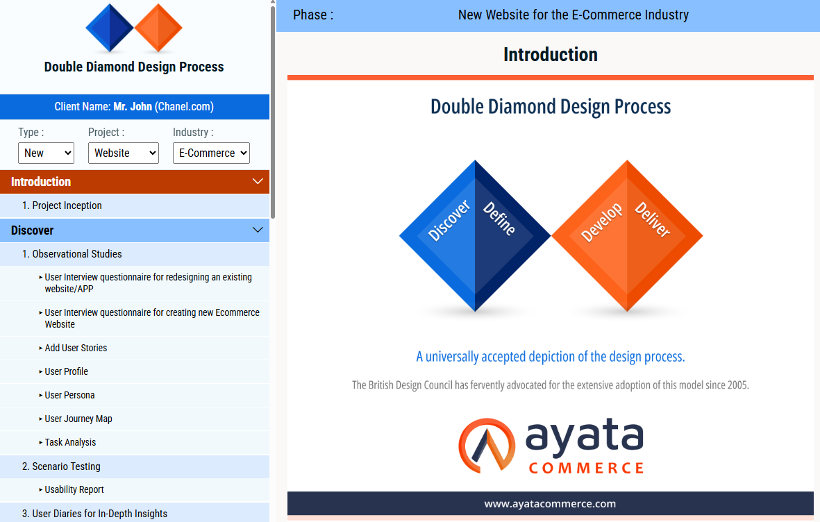 Double Diamond Design Process | React App